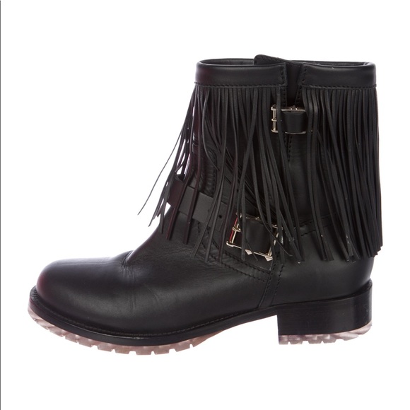 Valentino Shoes - Valentino Rockstud Fringe Boots Size 37.5